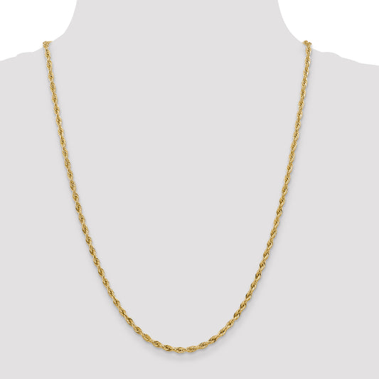 14ky 3.0mm Semi-Solid Rope Chain