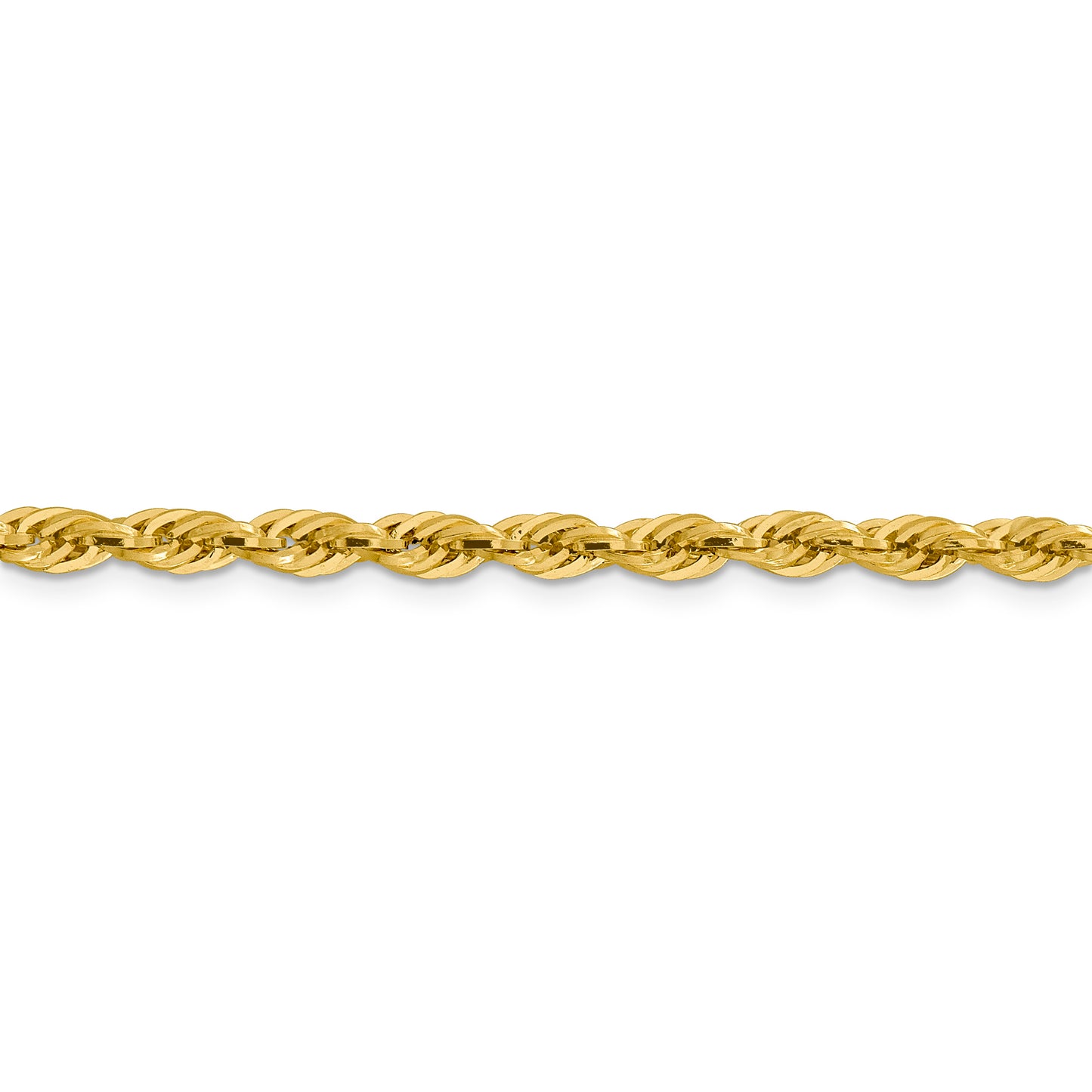 14ky 4.25mm Semi-Solid Rope Chain
