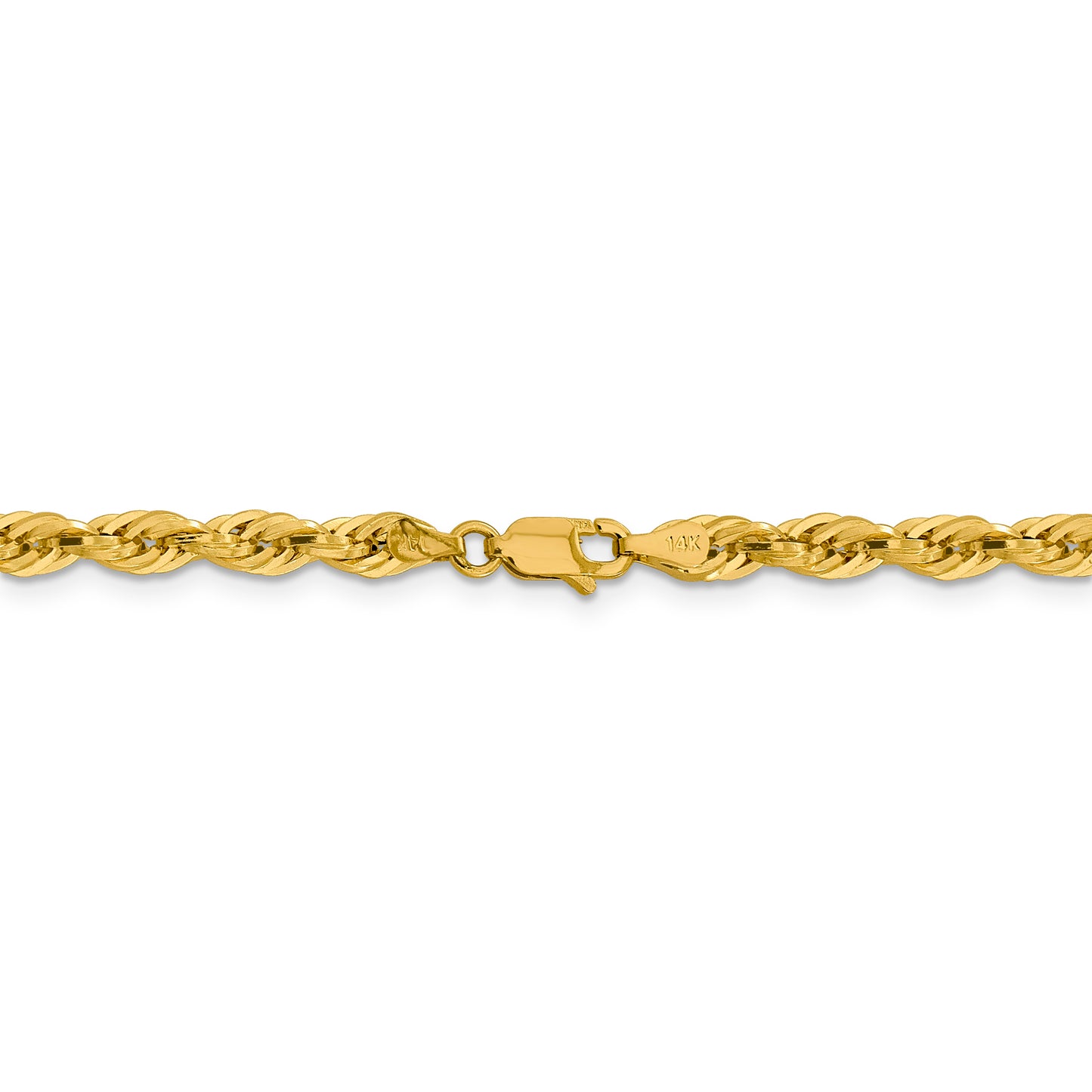 14ky 4.25mm Semi-Solid Rope Chain