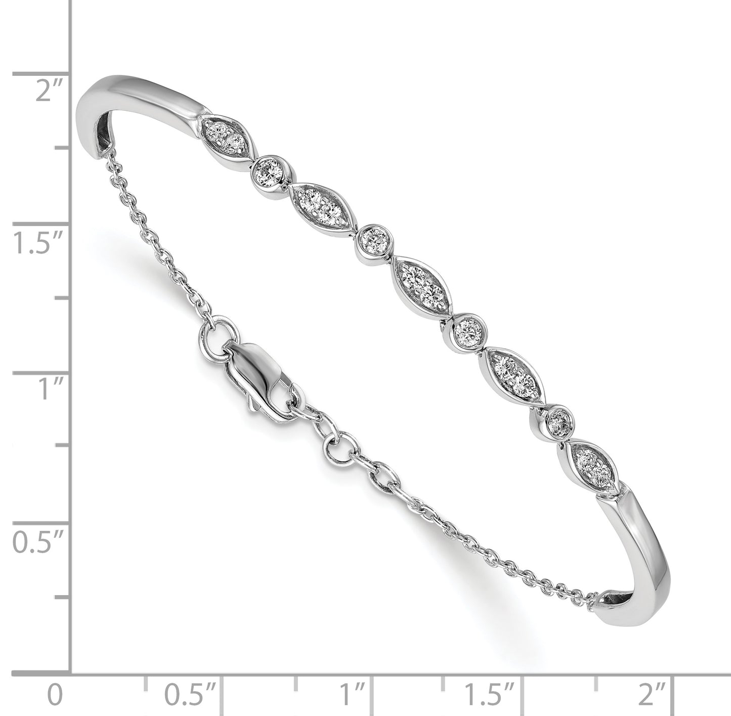 14k White Gold Diamond Bangle Bracelet