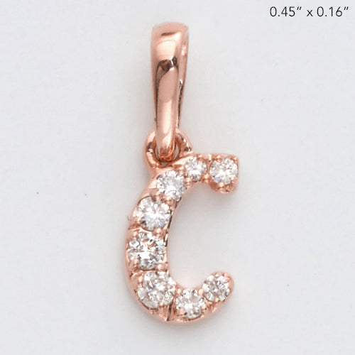 Diamond Initial Pendant | Diamond Letter Charm |