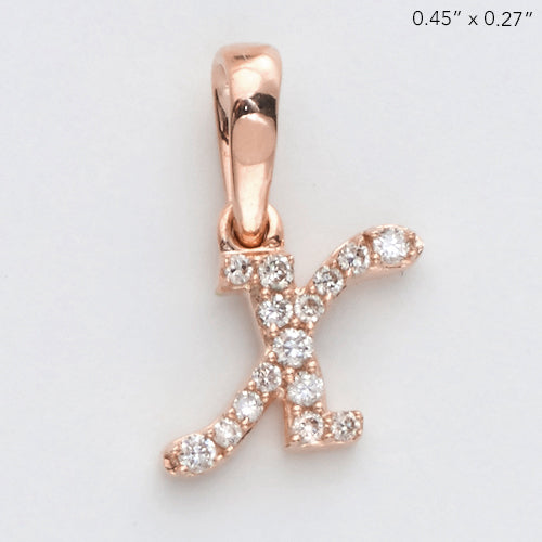 Diamond Initial Pendant | Diamond Letter Charm |