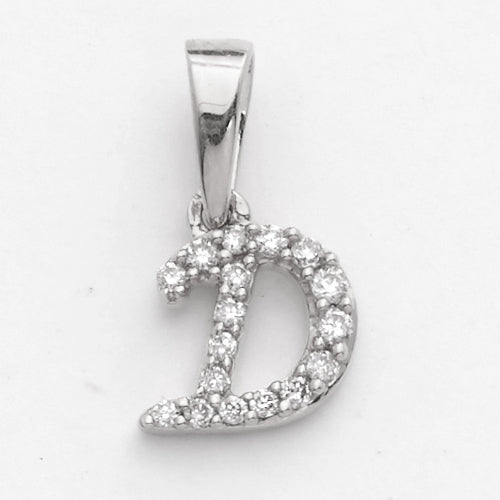 Diamond Initial Pendant | Diamond Letter Charm |