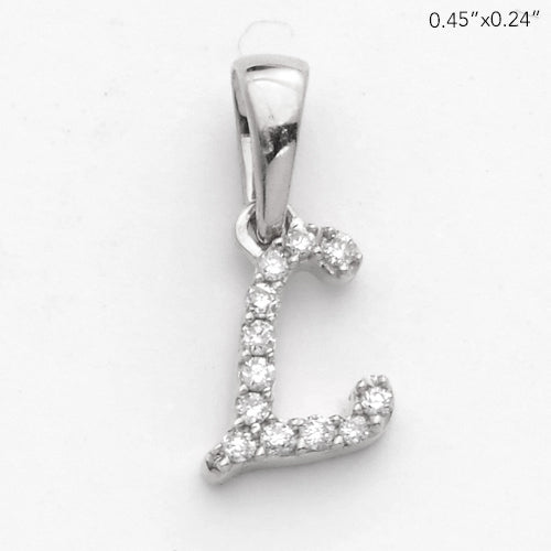 Diamond Initial Pendant | Diamond Letter Charm |