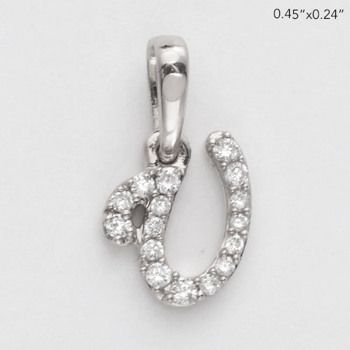 Diamond Initial Pendant | Diamond Letter Charm |