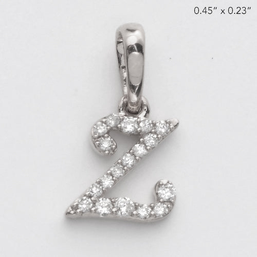 Diamond Initial Pendant | Diamond Letter Charm |