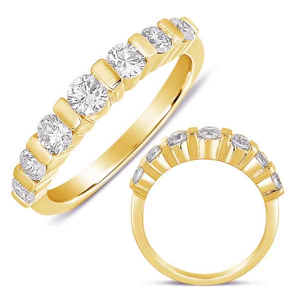 Bar Set Dome Two Tone Ring