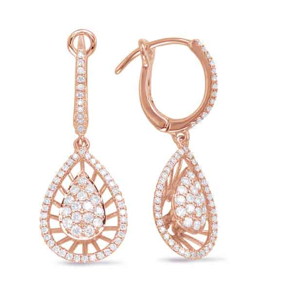 Rose Gold Diamond Hoop Earring