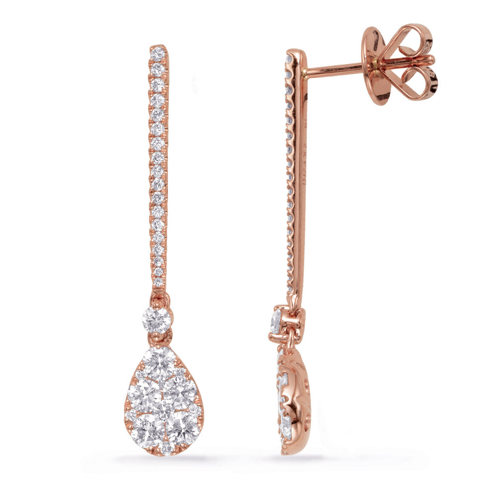 Rose Gold Diamond Fashion Earring