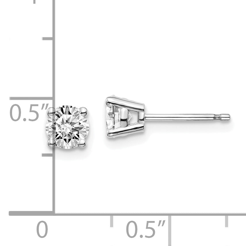 14kw 7/8 ctw VS/SI, D E F, Lab Grown Diamond 4 Prong Earring