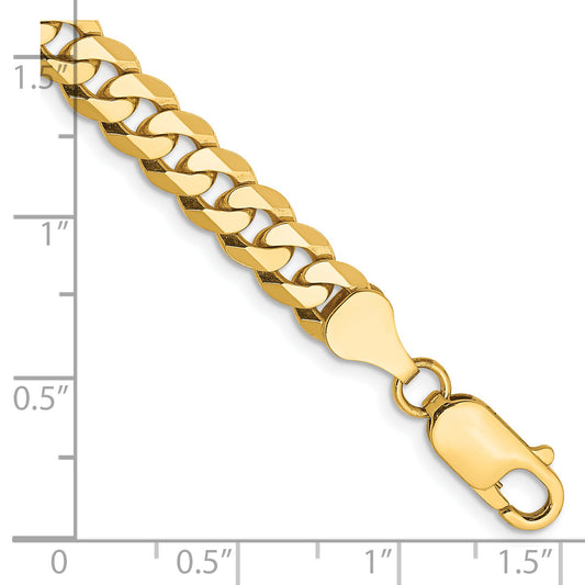 14k 6.25mm Flat Beveled Curb Chain