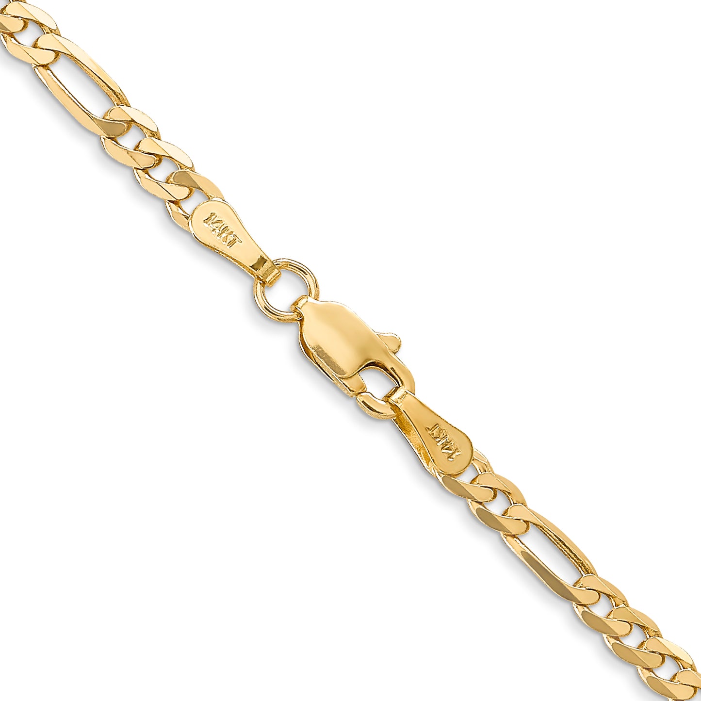 14k 3mm Flat Figaro Chain