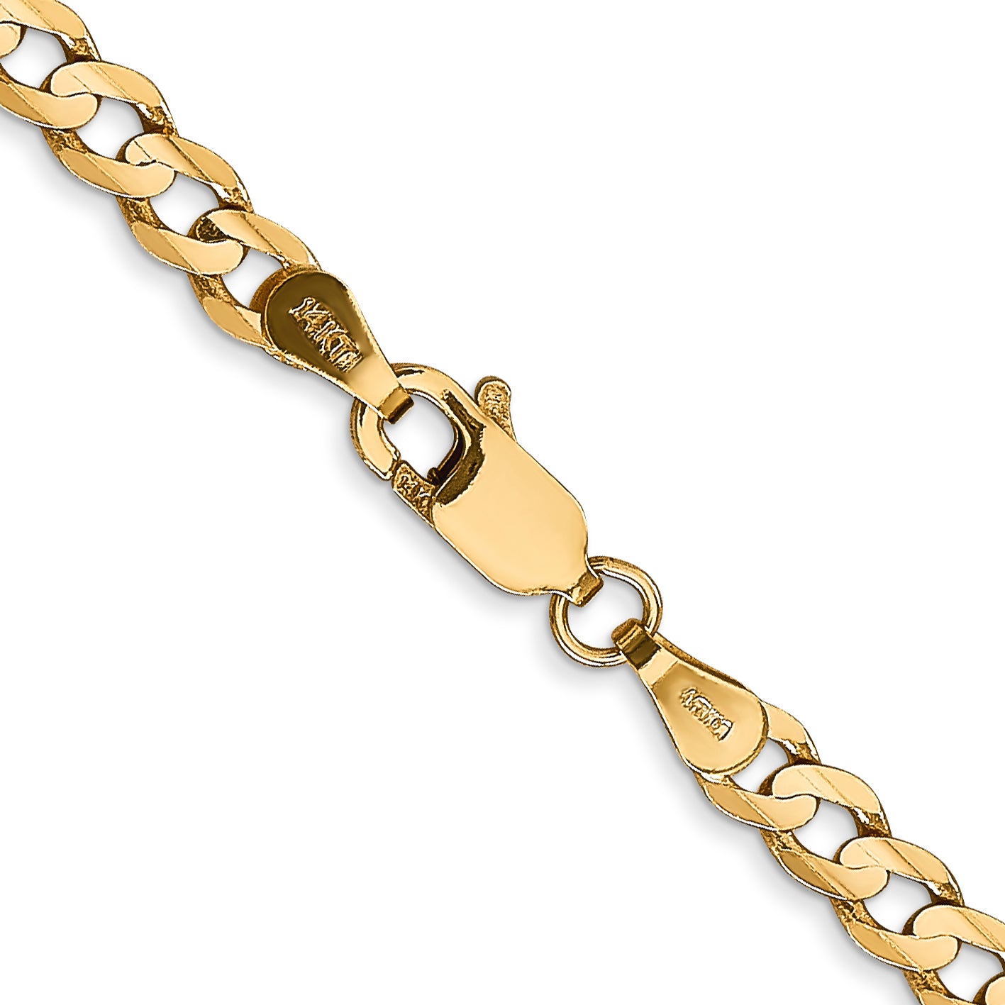 14k 3.8mm Open Concave Curb Chain