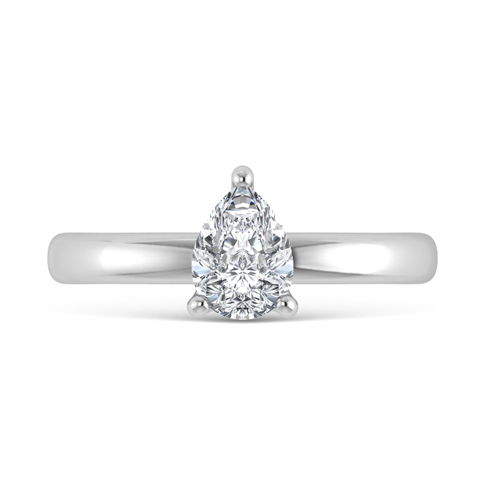 14K White Gold Lab Grown Diamond 2 Ct.Tw. Pear Shape Solitaire Ring