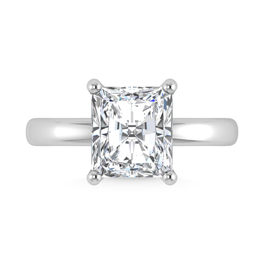 14K White Gold Lab Grown Diamond 2 Ct.Tw. Radiant Shape Solitaire Ring