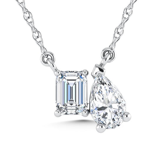 10K White Gold Lab Grown Diamond 1 Ct.Tw. Fashion Necklace