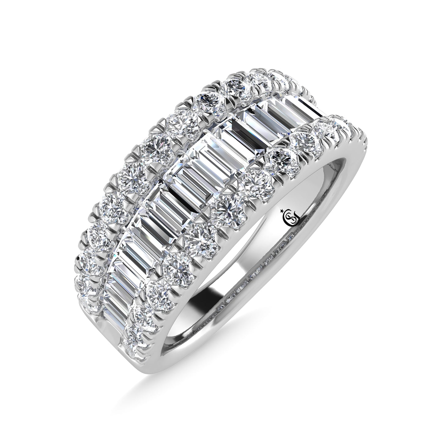 14K White Gold Lab Grown Diamond 2 Ct.Tw. Wedding Band