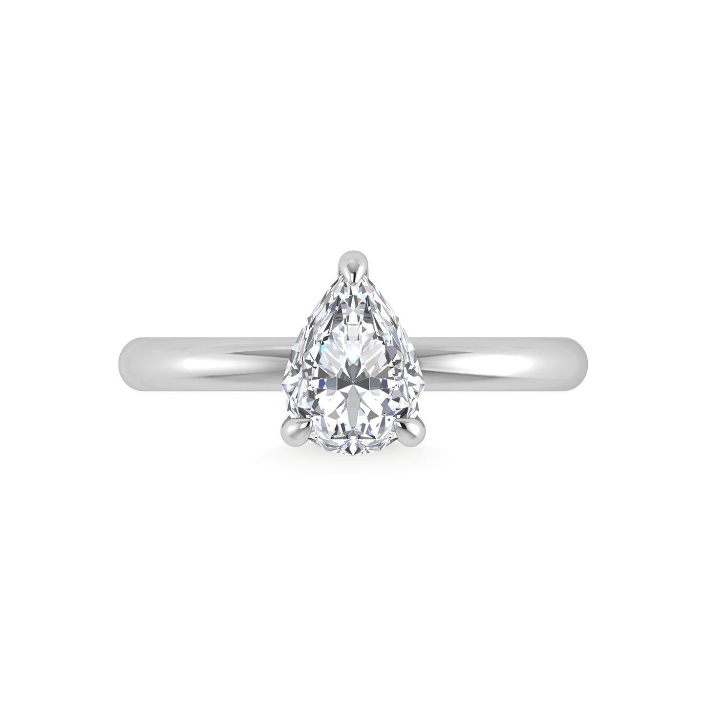 14K White Gold Lab Grown Diamond 1 1/2 Ct.Tw. Pear Shape Certified Engagement Ring (Center 1.5ct)