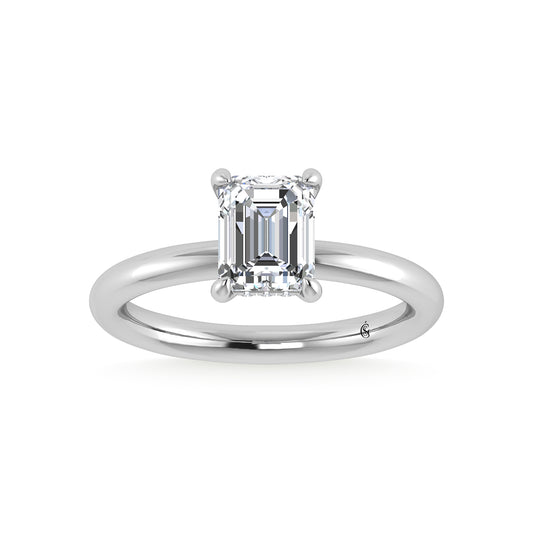 14K White Gold Lab Grown Diamond 1 1/2 Ct.Tw. Radiant Shape Certified Engagement Ring (Center 1.5ct)