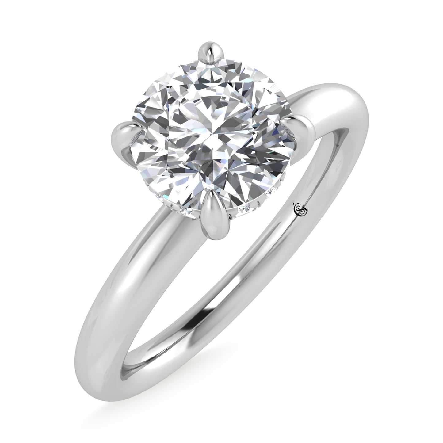 14K White Gold Lab Grown Diamond 1 1/20Ct.Tw. Round Shape Certified Engagement Ring (Center 1ct)