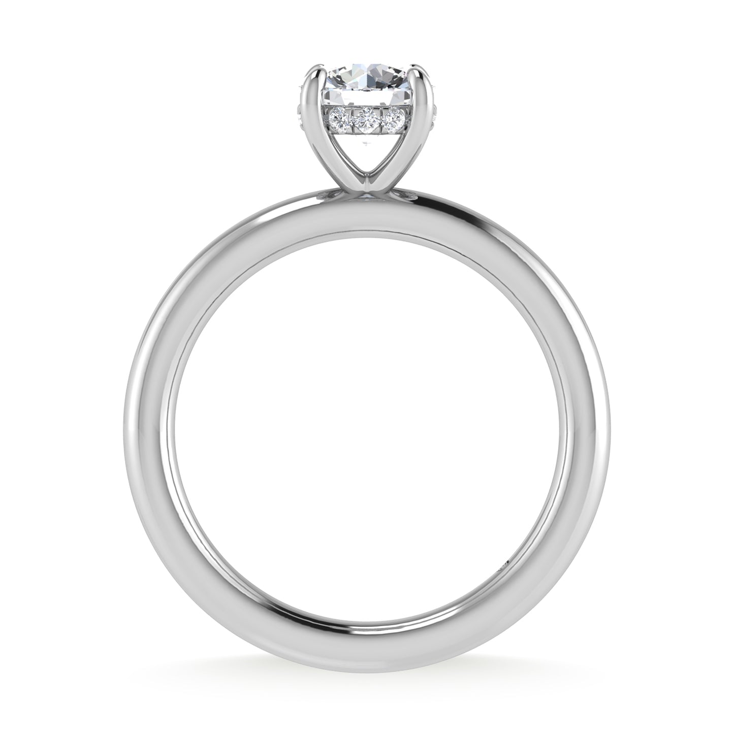 14K White Gold Lab Grown Diamond 1 1/20Ct.Tw. Round Shape Certified Engagement Ring (Center 1ct)