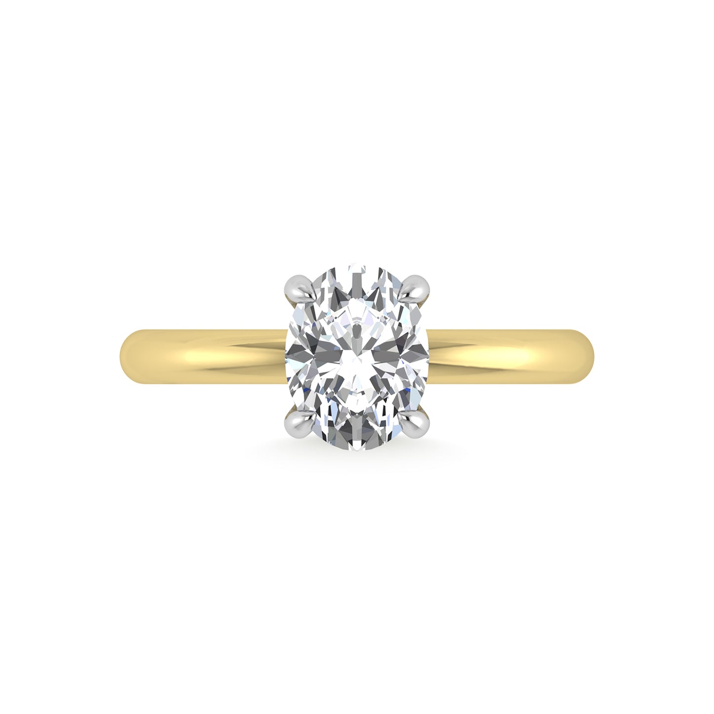 14K White Gold Lab Grown Diamond 1 1/2 Ct.Tw. Oval Shape Certified Engagement Ring (Center 1.5ct)