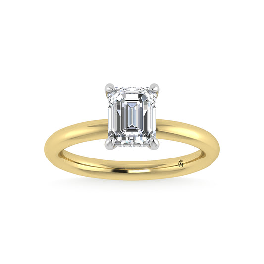 N.J. Diamonds | Hidden Halo Lab Grown Radiant Diamond Center Stone Diamond Engagement Ring