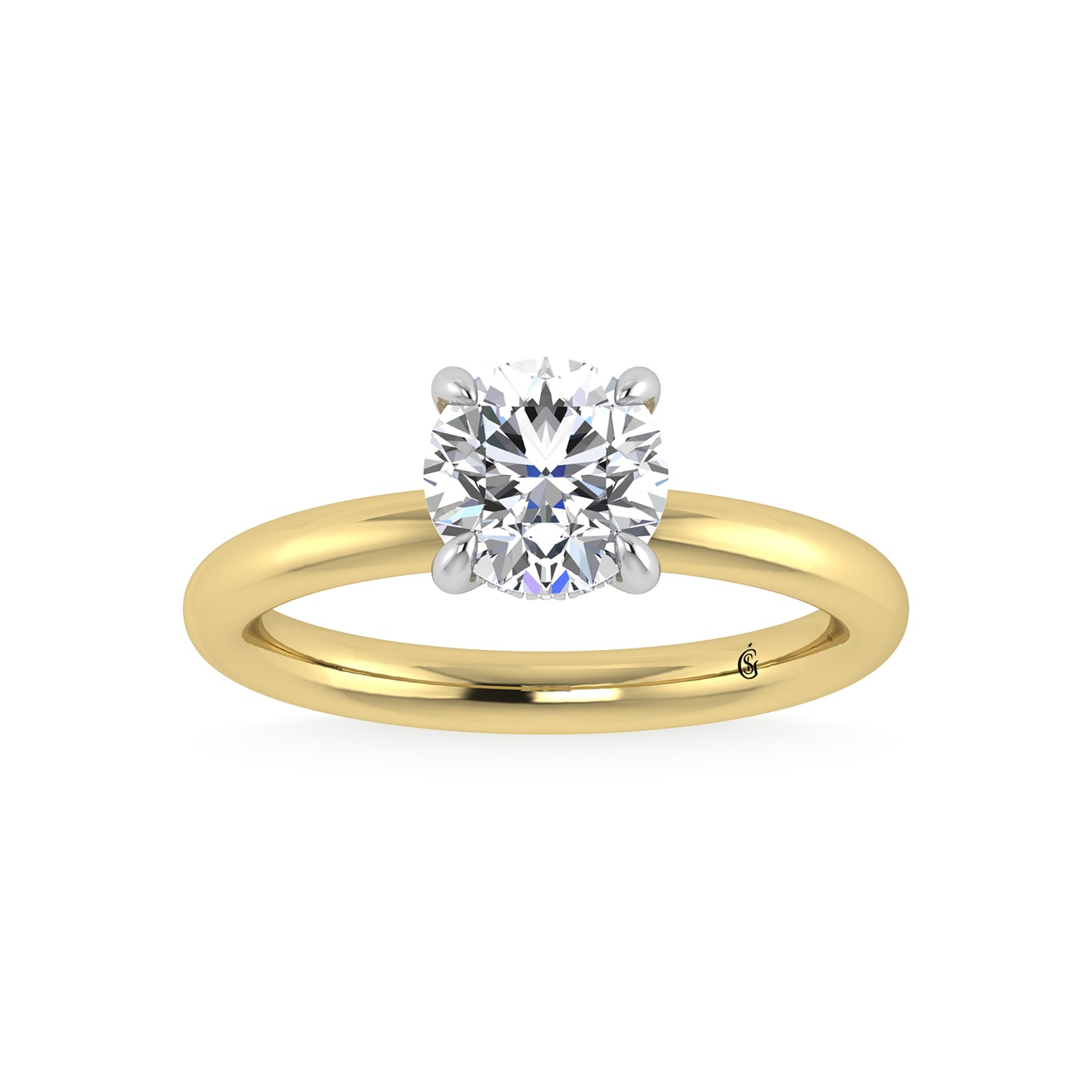 14K White Gold Lab Grown Diamond 1 1/2 Ct.Tw. Round Shape Certified Engagement Ring (Center 1.5ct)
