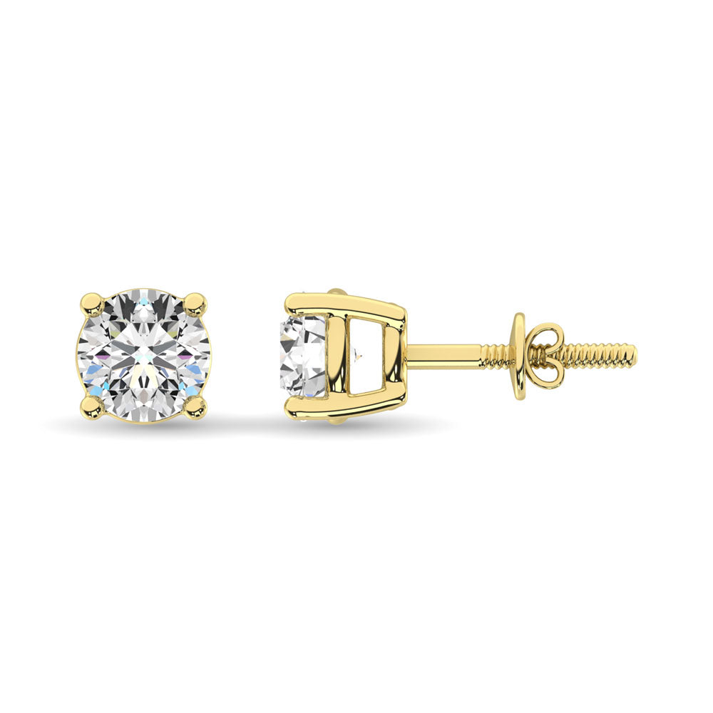 14K Yellow Gold Lab Grown Diamond 1/2 Ct.Tw. Solitaire Studs