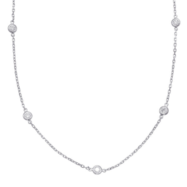 White Gold Diamond By The Yard Necklace