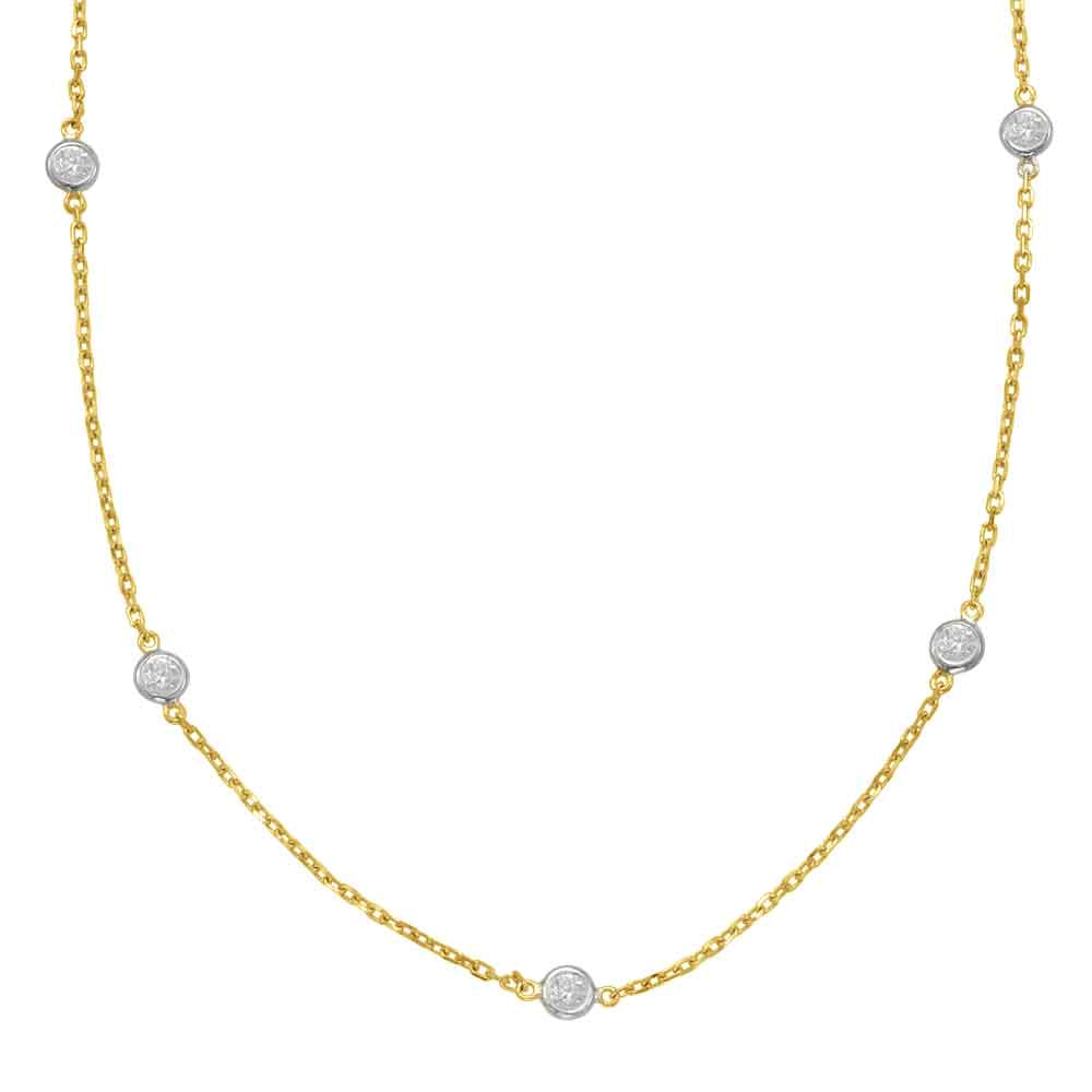 Yelow Gold Diamond By The Yard Necklace