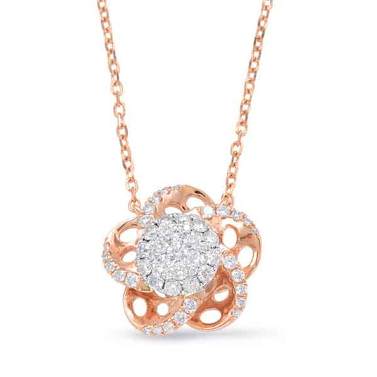 Rose & White Gold Diamond Necklace