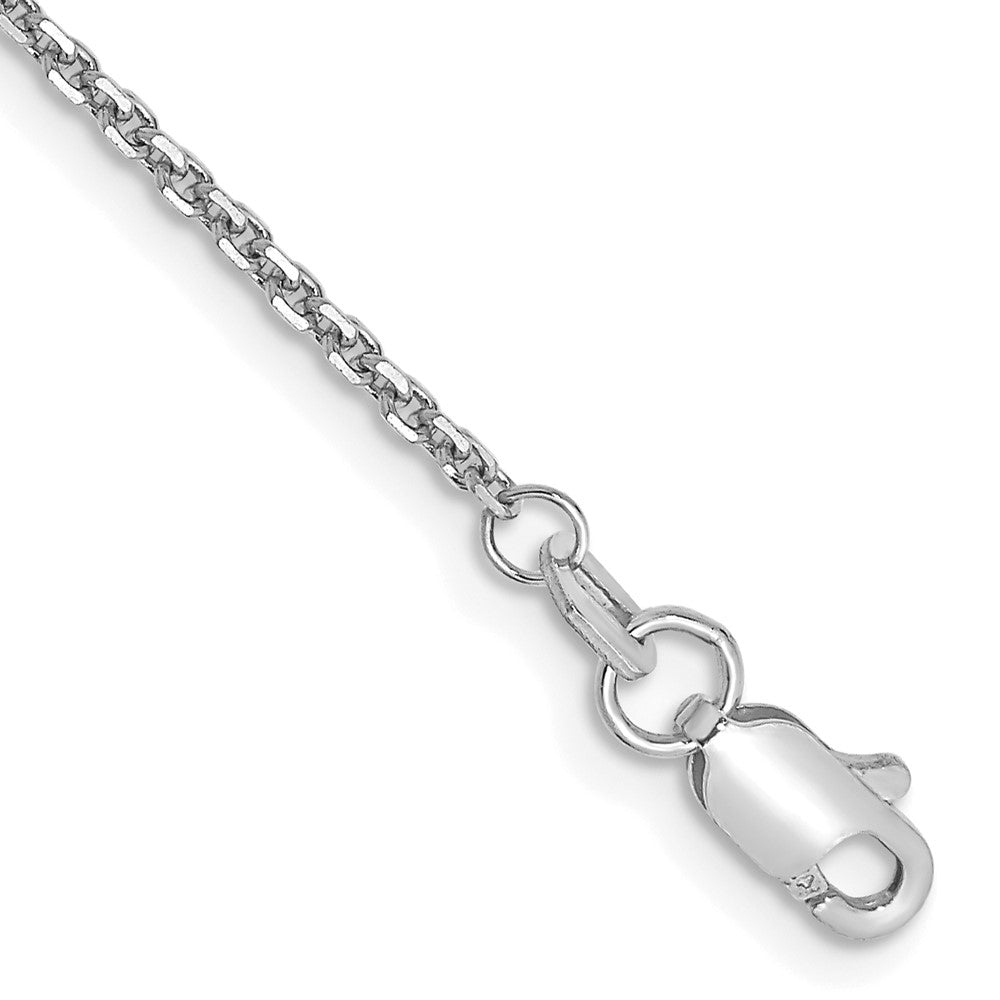 14k WG 1.45mm Solid Diamond-cut Cable Chain Anklet