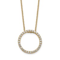 14K Lab Grown Diamond SI1/SI2, G H I, Circle Necklace