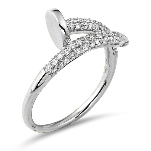 N.J. Diamonds White Gold Diamond Nail Ring - Diamond Ring - Diamond Jewelry