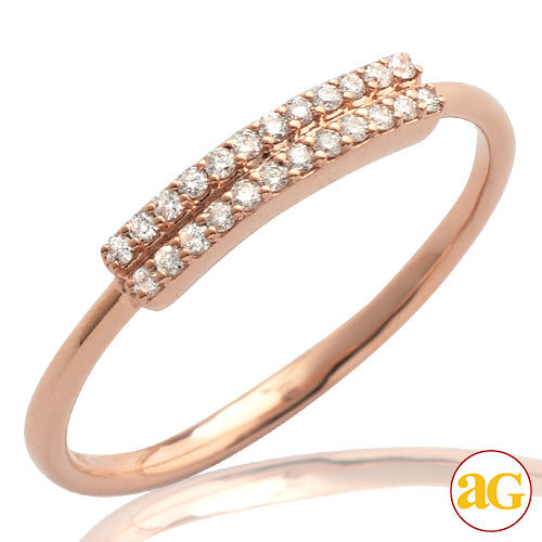 N.J. Diamonds - Pink Gold Diamond Ring - Diamond Jewelry