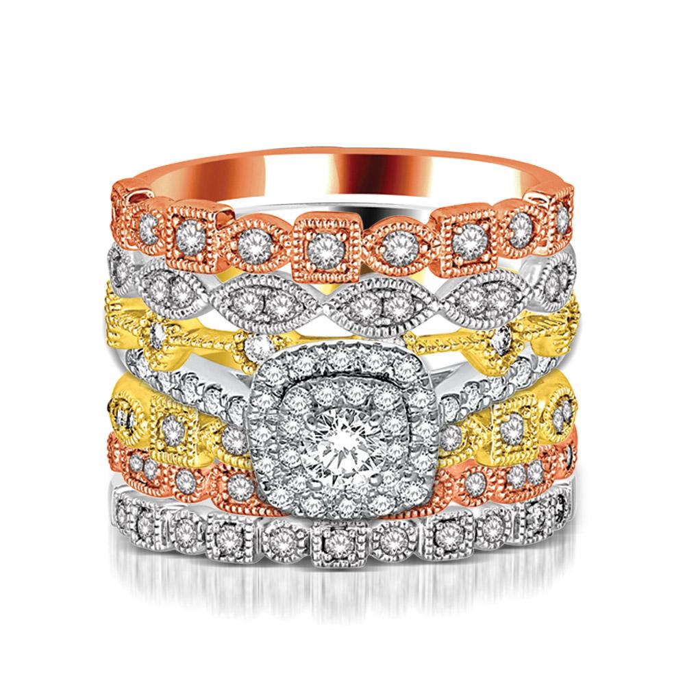 N.J. Diamonds | Rose Gold Diamond Stackable Bands | Bands