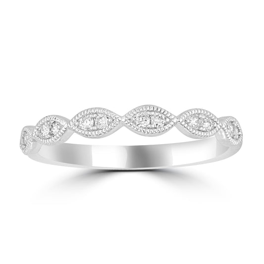 14K White Gold 1/6 Ct.Tw. Diamond Stackable Band