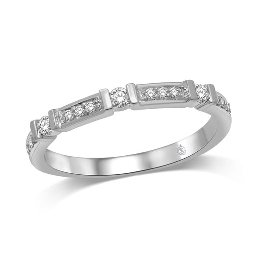 14K White Gold 1/6 Ct.Tw. Diamond Stackable Band