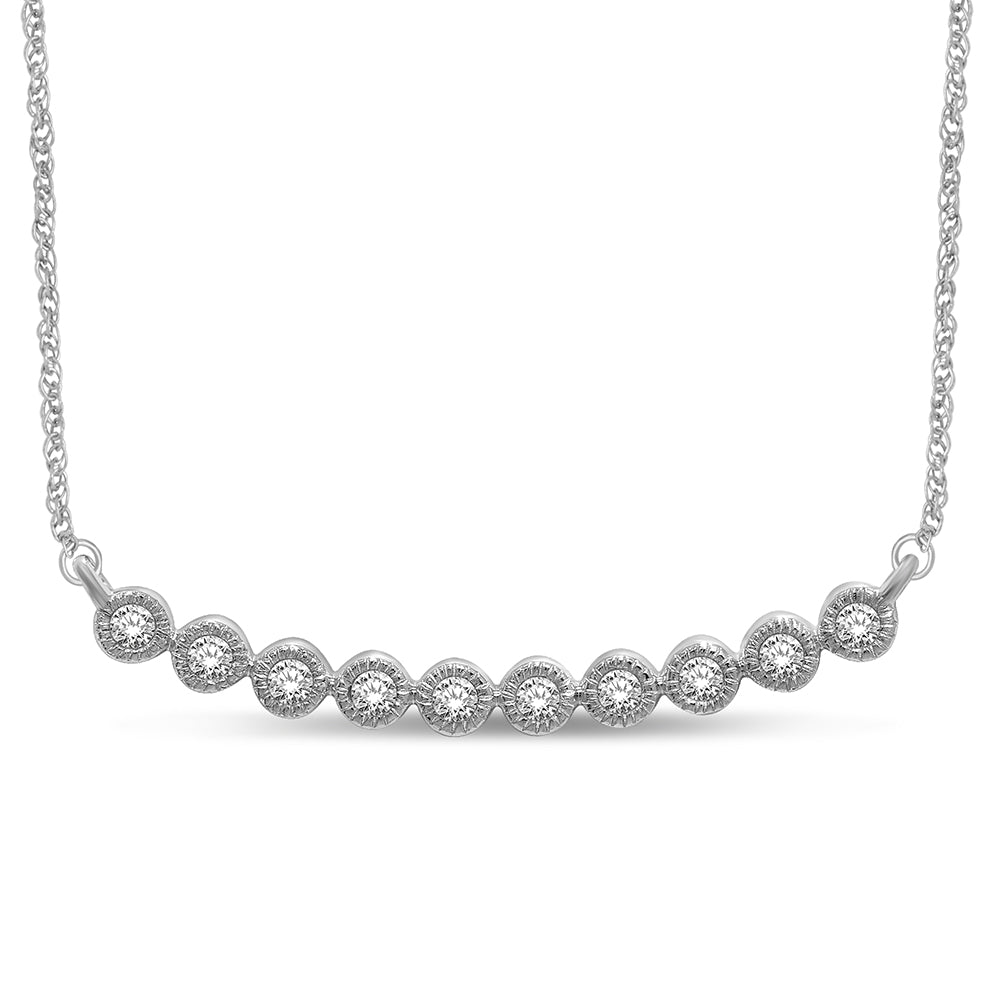 14K White Gold 1/6 Ct.Tw. Diamond Stackable Necklace