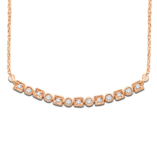 14K Rose Gold 1/8 Ct.Tw. Diamond Stackable Necklace