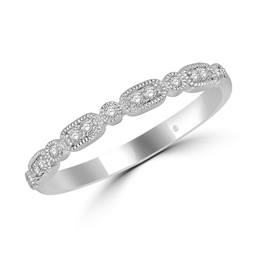 14K White Gold 1/10 Ct.Tw. Diamond Stackable Band