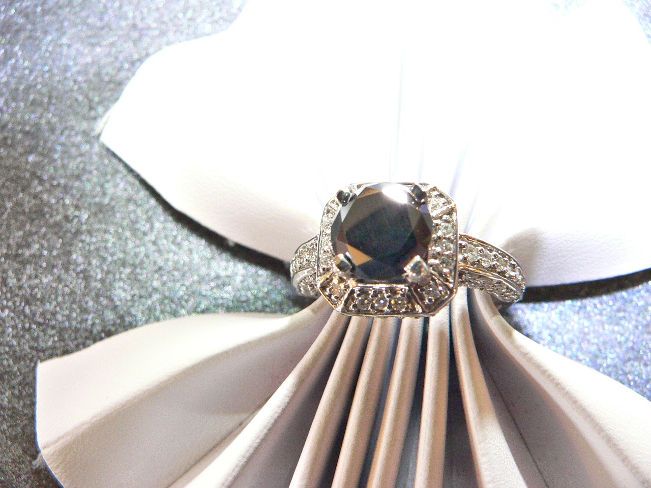 Black Diamond Engagement Ring