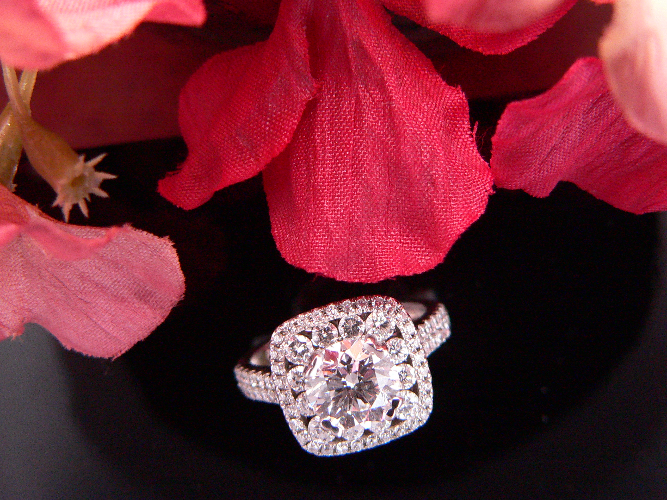 GIA Certified Round Diamond Engagement Ring.