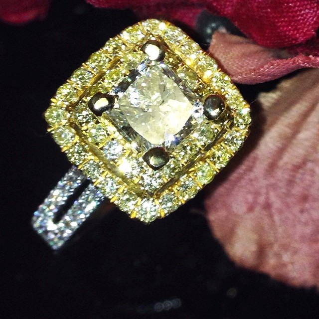 Two Tone Diamond Engagement Ring.