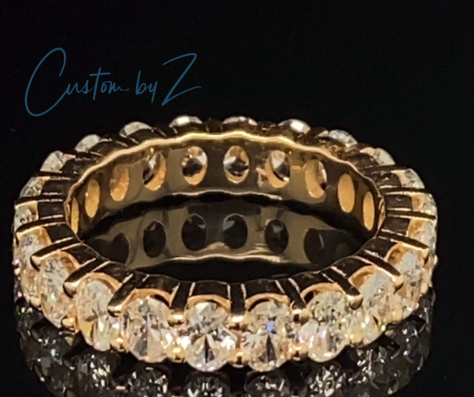 Oval Diamond Eternity Wedding Band