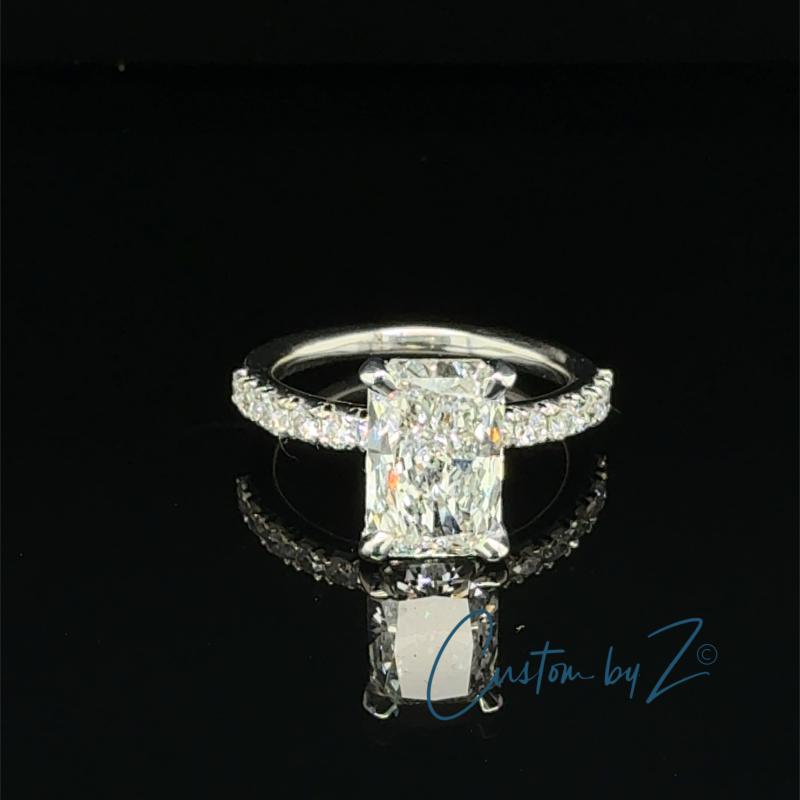 Custom Emerald-Cut Diamond Engagement Ring